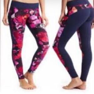 Athleta Floral Print Leggings - Pink and Blue